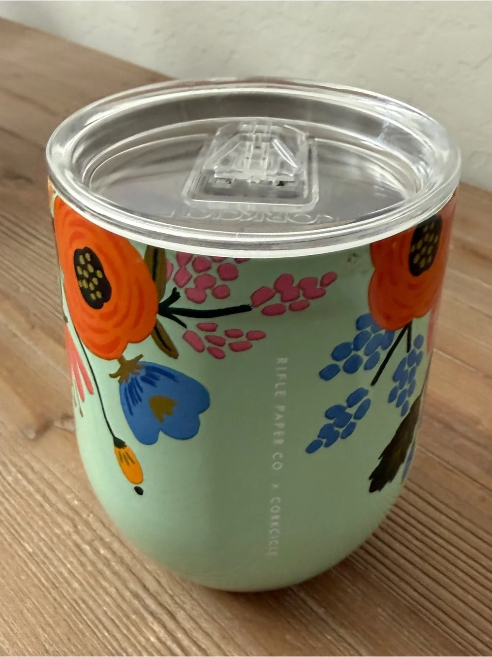 12oz Corkcicle stemless tumbler featuring a 